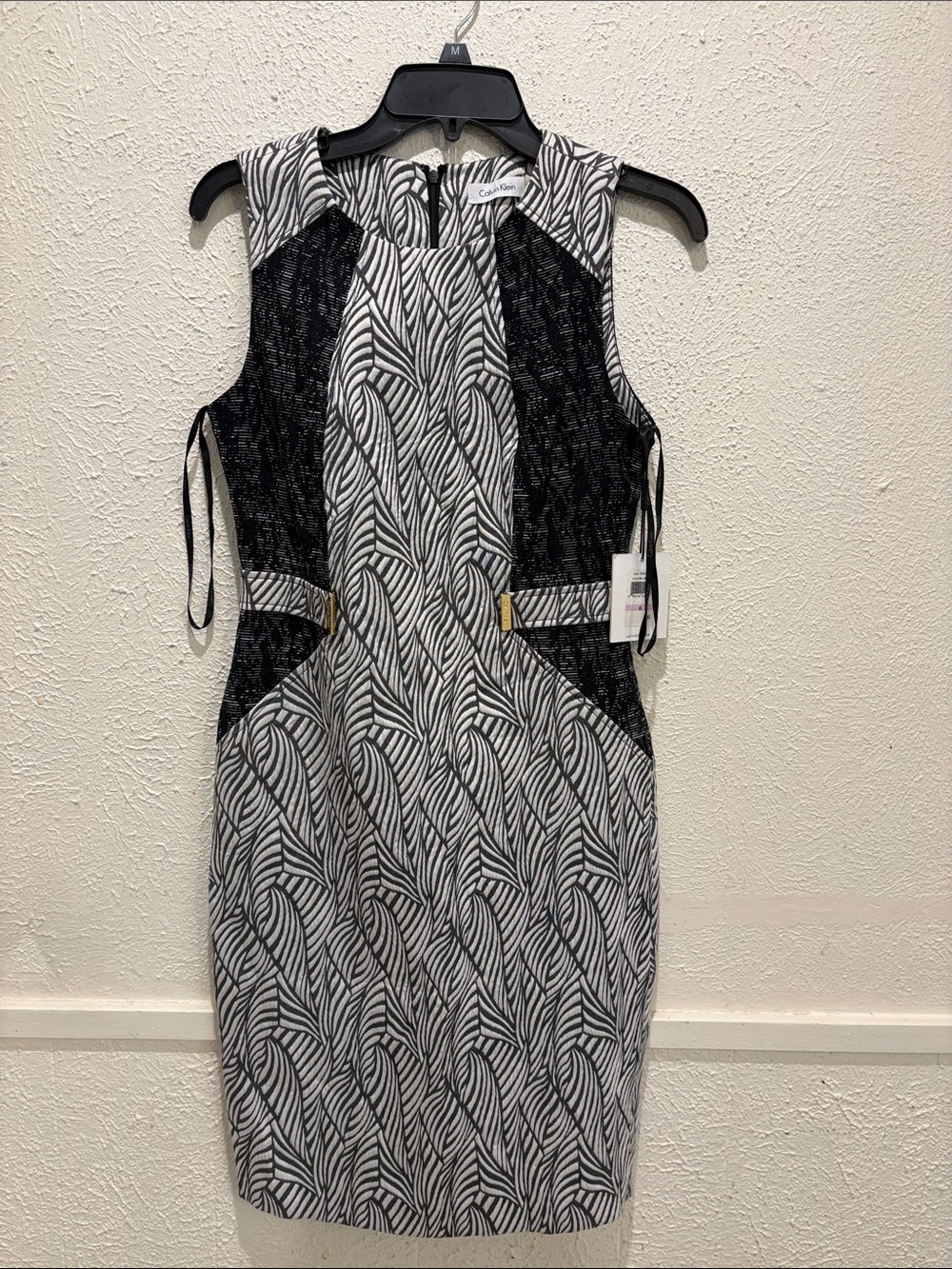 Calvin Klein Monochrome Patterned Sheath Dress
